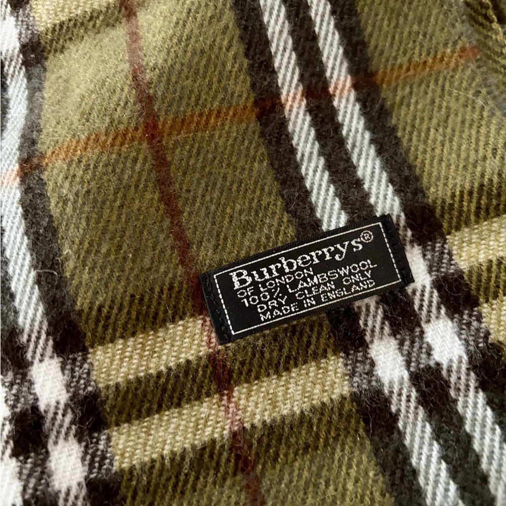 Gorgeous Burberry Green Wide Check Plaid Lambswool Scarf - Picture 2 of 5